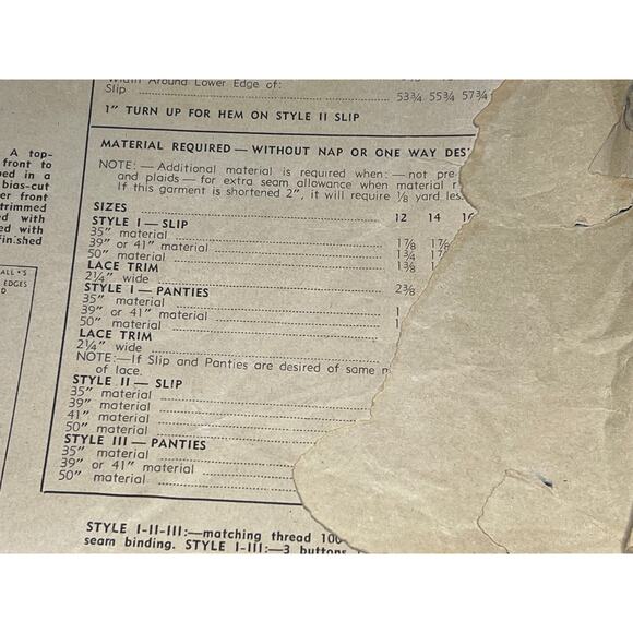 Simplicity Sewing pattern 1144 dress slip half slip 1940 size 16 bust 34 - Picture 11 of 11